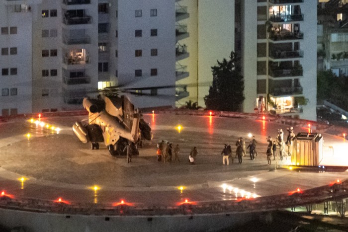 A helicopter carrying hostages released by Hamas lands at a hospital in Tel Aviv on Monday